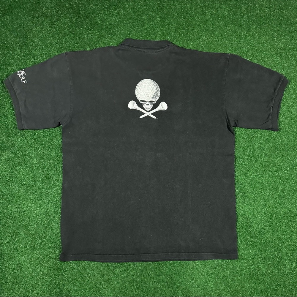 Vintage Y2K Pirate Golf Skull And Crossbones Polo Shirt